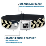 Dog Bone Seatbelt Buckle Collar - Rhombus Split White/Black