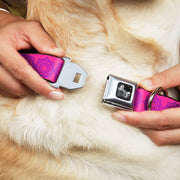 Dog Bone Seatbelt Buckle Collar - Rotating Squares Pink/Purple