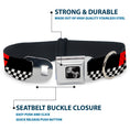 Load image into Gallery viewer, Dog Bone Seatbelt Buckle Collar - RACING w/Checker Black/White/Red
