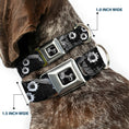 Load image into Gallery viewer, Buckle-Down Seatbelt Buckle Dog Collar - Revolvers Black/Gray
