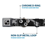 Buckle-Down Seatbelt Buckle Dog Collar - Revolvers Black/Gray