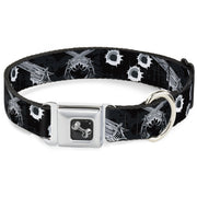 Buckle-Down Seatbelt Buckle Dog Collar - Revolvers Black/Gray