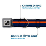 Dog Bone Seatbelt Buckle Collar - Racing Stripe Navy/Orange