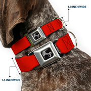 Dog Bone Seatbelt Buckle Collar - Red Print