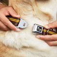 Load image into Gallery viewer, Dog Bone Seatbelt Buckle Collar - Racing Stripe Brown/Gold
