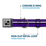 Dog Bone Seatbelt Buckle Collar - Racing Stripes Purple/Gray/White/Black