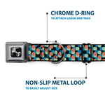 Dog Bone Seatbelt Buckle Collar - Polka Dots Stacked Black/Blue/Sage/Brown