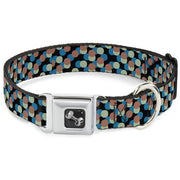Dog Bone Seatbelt Buckle Collar - Polka Dots Stacked Black/Blue/Sage/Brown