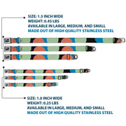 Dog Bone Seatbelt Buckle Collar - Polka Dots CLOSE-UP Black/Blue/Sage/Brown