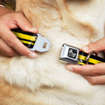 Dog Bone Seatbelt Buckle Collar - Racing Stripe2 Weathered Black/Yellow