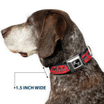 Dog Bone Seatbelt Buckle Collar - RIP CITY/Stripe/Mesh Black/Gray/Red