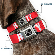 Dog Bone Seatbelt Buckle Collar - RIP CITY Red/White