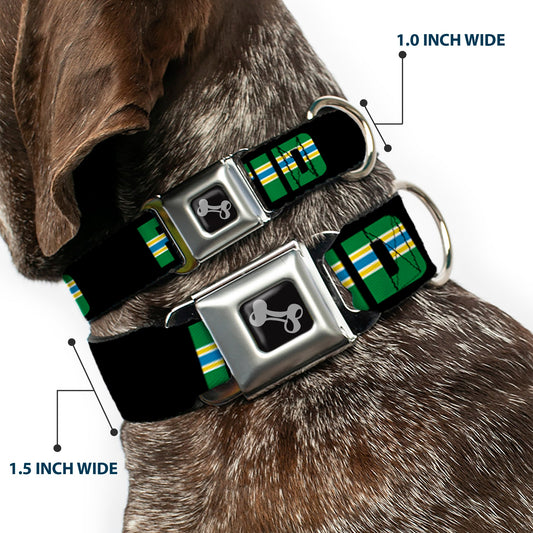 Dog Bone Seatbelt Buckle Collar - RCTID Black/Portland Flag