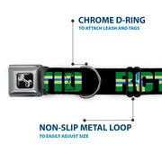 Dog Bone Seatbelt Buckle Collar - RCTID Black/Portland Flag