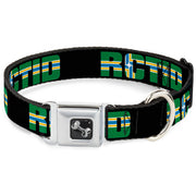 Dog Bone Seatbelt Buckle Collar - RCTID Black/Portland Flag