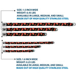 Dog Bone Seatbelt Buckle Collar - Red Roses Scattered Black