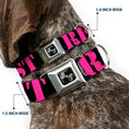 Load image into Gallery viewer, Dog Bone Seatbelt Buckle Collar - RESIST Stencil Black/Pink
