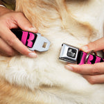 Dog Bone Seatbelt Buckle Collar - RESIST Stencil Black/Pink