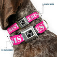 Load image into Gallery viewer, Dog Bone Seatbelt Buckle Collar - RESIST Stencil Pink/White
