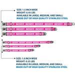 Dog Bone Seatbelt Buckle Collar - RESIST Stencil Pink/White