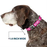 Dog Bone Seatbelt Buckle Collar - RESIST Stencil Pink/White