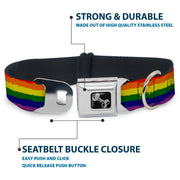 Dog Bone Seatbelt Buckle Collar - Rainbow Stripe Painted