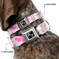Load image into Gallery viewer, Dog Bone Seatbelt Buckle Collar - Splatter White/Pink
