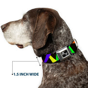 Dog Bone Seatbelt Buckle Collar - Spotlight Black/Multi Neon