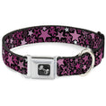 Load image into Gallery viewer, Dog Bone Seatbelt Buckle Collar - Stargazer Black/Pink
