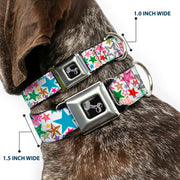Dog Bone Seatbelt Buckle Collar - Stargazer White/Multi Color