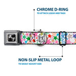 Dog Bone Seatbelt Buckle Collar - Stargazer White/Multi Color