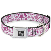 Dog Bone Seatbelt Buckle Collar - Stargazer White/Pink