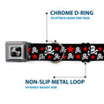 Load image into Gallery viewer, Dog Bone Seatbelt Buckle Collar - Skulls & Stars Black/White/Red
