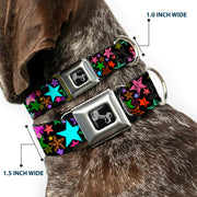 Dog Bone Seatbelt Buckle Collar - Stargazer Black/Multi Color