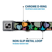 Dog Bone Seatbelt Buckle Collar - Stars-In Hearts-In Stars Black/Multi