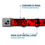 Dog Bone Seatbelt Buckle Collar - Splatter Black/Red