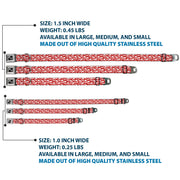 Dog Bone Seatbelt Buckle Collar - Skull Yard Red/White