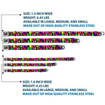 Dog Bone Seatbelt Buckle Collar - Squares Black/Multi Color
