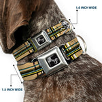 Dog Bone Seatbelt Buckle Collar - Skull & Cross Bones Plaid Tan
