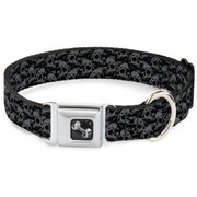Dog Bone Seatbelt Buckle Collar - Skull Yard Black/Gray