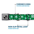 Load image into Gallery viewer, Dog Bone Seatbelt Buckle Collar - Snowflakes Green/White
