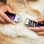 Dog Bone Seatbelt Buckle Collar - Stripes Black/Purple/Gray