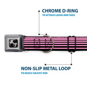 Dog Bone Seatbelt Buckle Collar - Stripe Transition Black/Pink