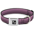 Load image into Gallery viewer, Dog Bone Seatbelt Buckle Collar - Stripe Transition Black/Pink

