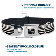 Dog Bone Seatbelt Buckle Collar - Stripe Transition Black/White