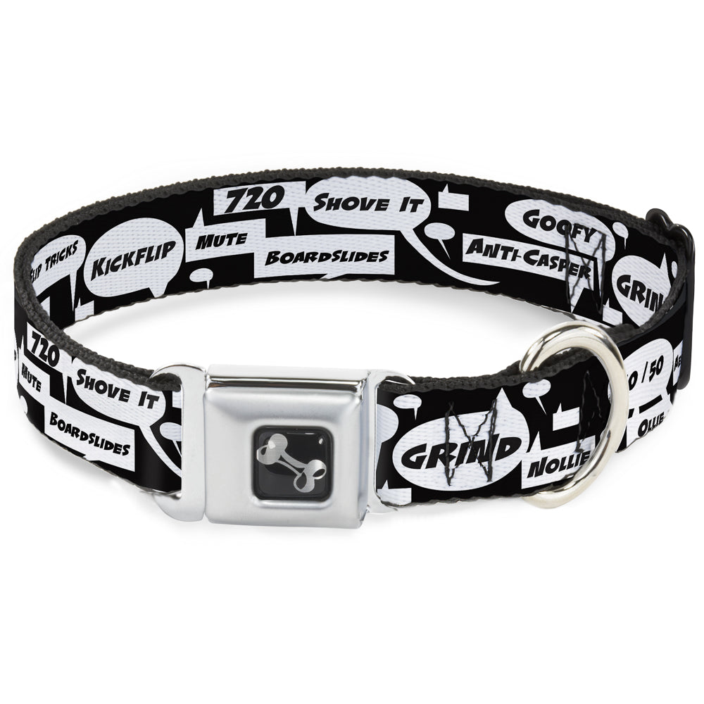 Dog Bone Seatbelt Buckle Collar - Skater Bubbles