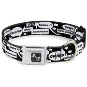 Dog Bone Seatbelt Buckle Collar - Skater Bubbles