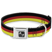 Dog Bone Seatbelt Buckle Collar - Stripes Black/Red/Yellow