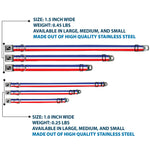 Dog Bone Seatbelt Buckle Collar - Stripes Blue/White/Red
