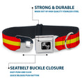 Load image into Gallery viewer, Dog Bone Seatbelt Buckle Collar - Stripes Red/Yellow/Red
